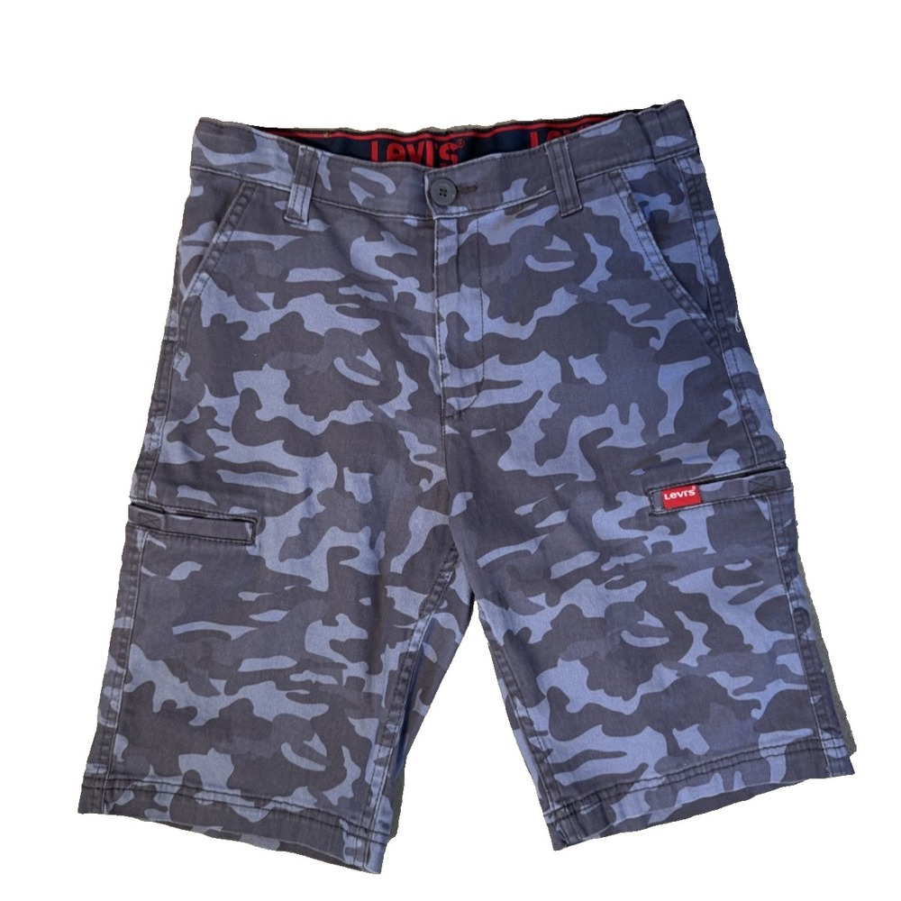 Levi's Levis Boys Blue Camo Shorts Size 16‎ Regular Waist 28